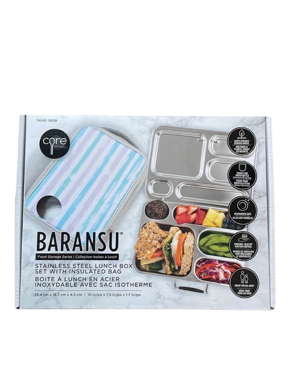 Baransu - stainless steel lunch box set with insulated bag